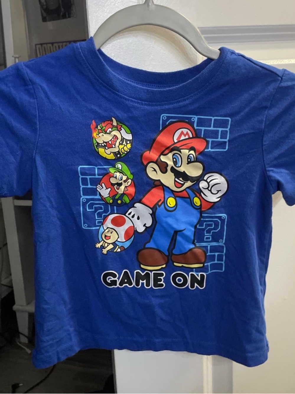 Blue Super Mario Graphic Tee for Kids - "Game On"